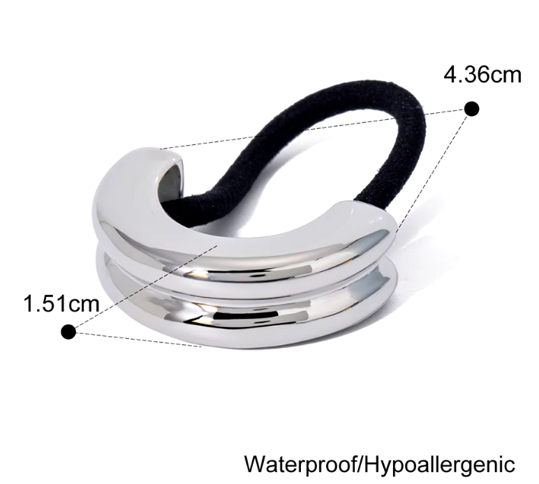 HoopLa - Wholesale Hair Tie - Hair Tie- Pony Tail Jewelry- Puffy SteelJewelry- Steel 14K
7