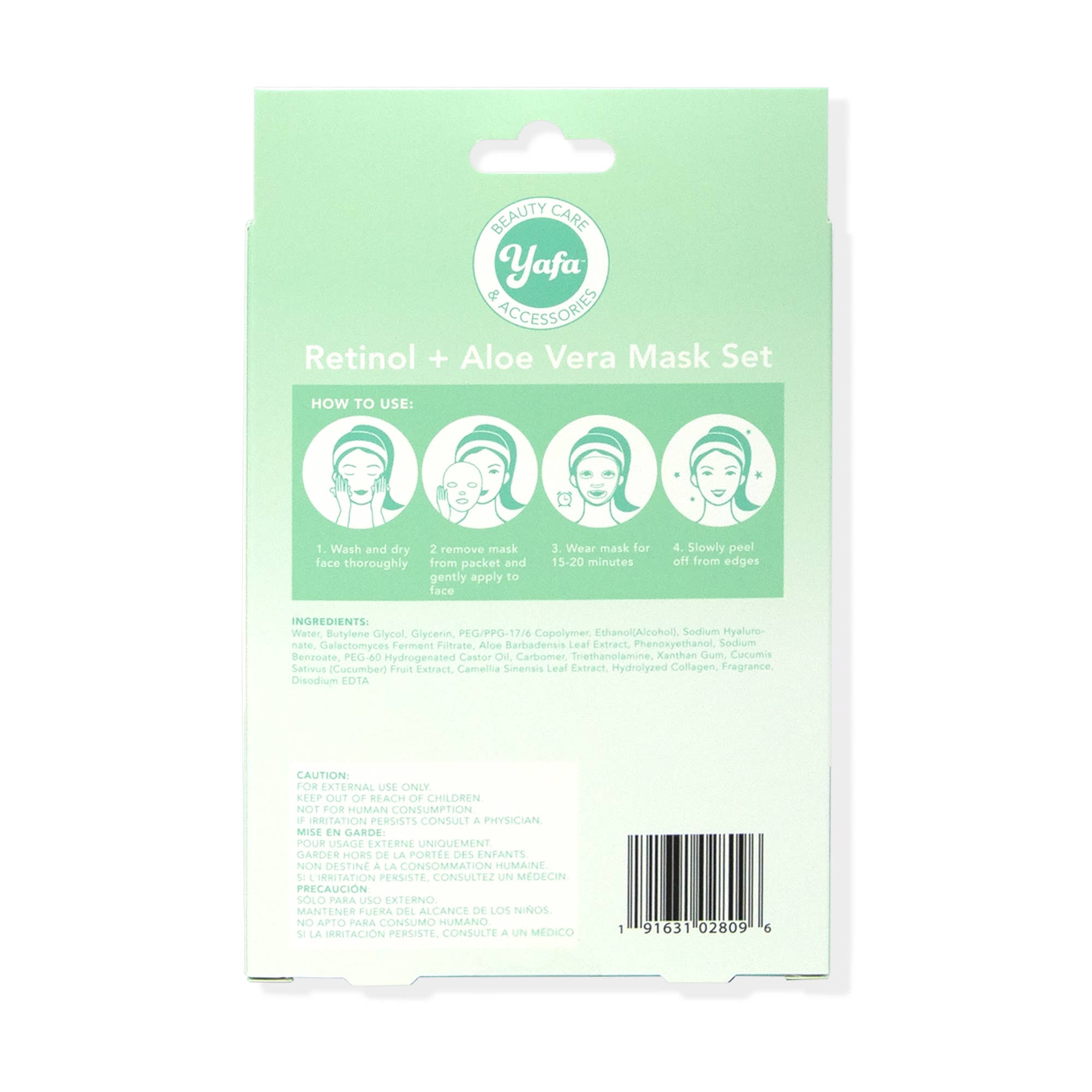 Yafa Beauty - Vendita all'ingrosso Maschera viso - Maschera facciale Yafa Aloe, set da 51