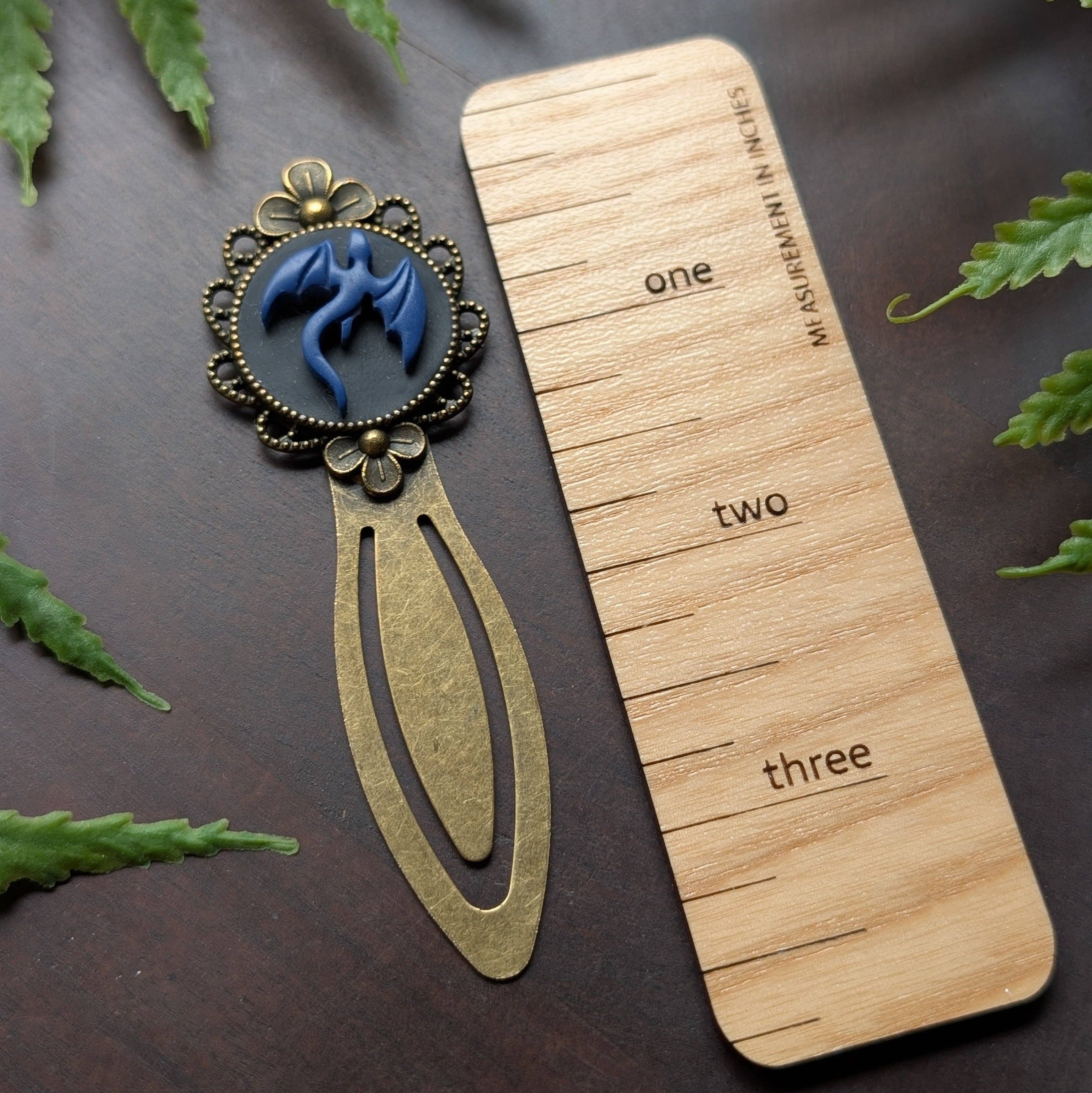 The Midnight Glen - Wholesale Bookmark - Handmade Dragon Bookmark, Polymer Clay and Brass1