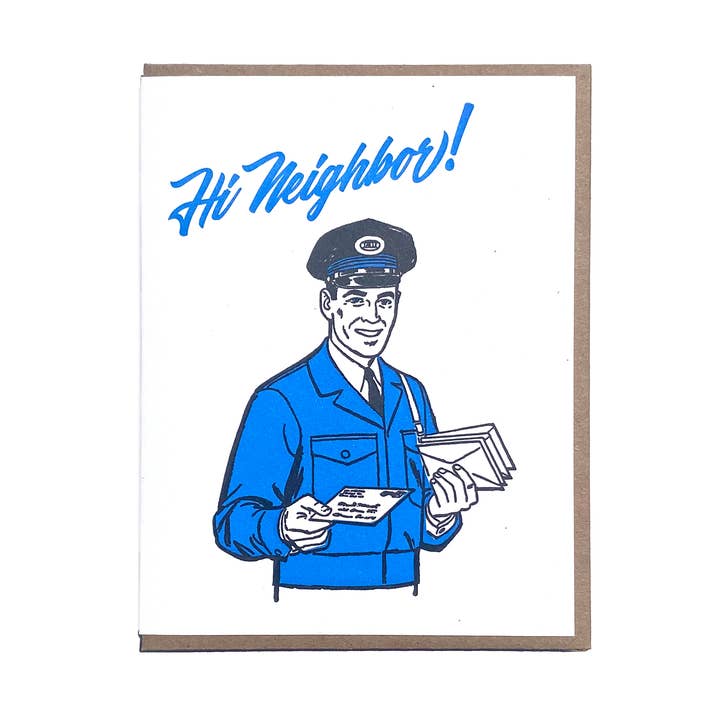 Lady Pilot Letterpress - Wholesale Everyday Greeting Card - Hi Neighbor Greeting Card0