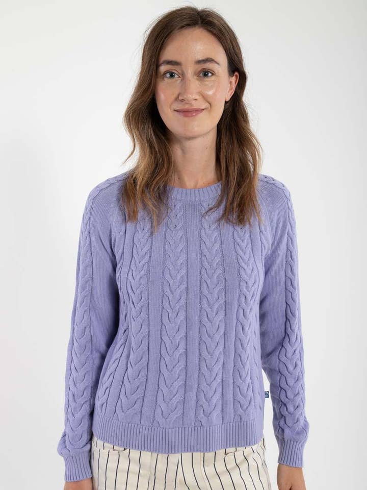 Danetwister Cable Sweater Purple for wholesale by Danefae København