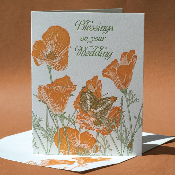 Painted Tongue Press - Wholesale Birthday Card - California Poppy Birthday, Wedding, and Blank Note Card1