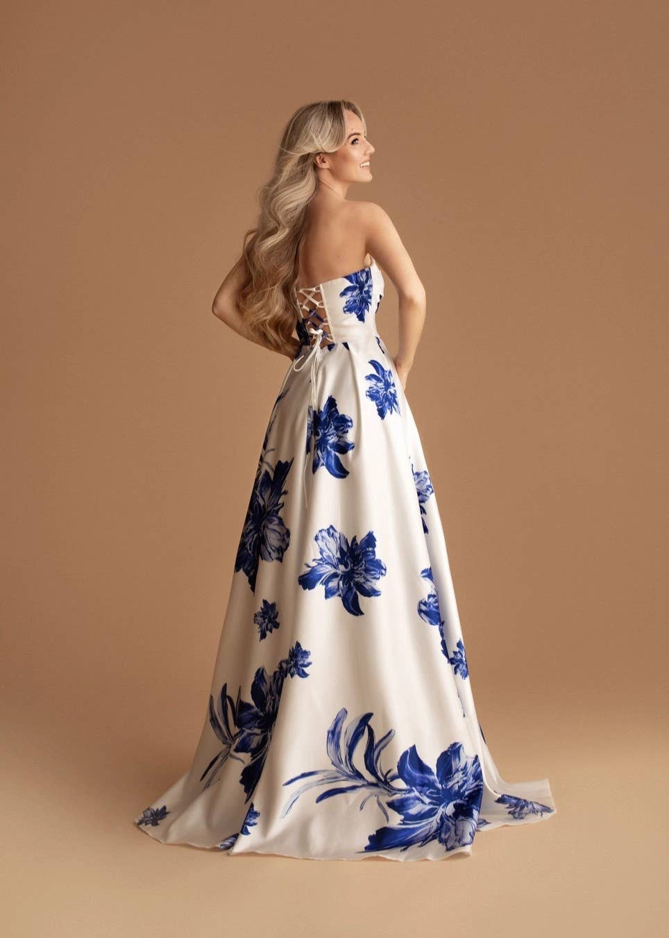 Eva & Lola - Epsilonn - Wholesale Gown - Women's - HM2505 - Strapless floral evening dress with back lacing1