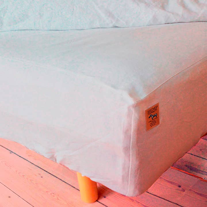 Fitted Sheet 100% Hemp Natural Grey for wholesale by Hemp Copenhagen Co.