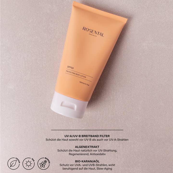 Rosental Organics - Vente Crèmes solaires - Lotion corporelle protectrice SPF 502