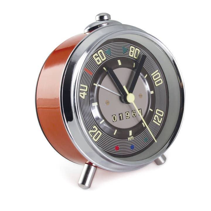 VW Collection by BRISA - Wholesale Alarm Clock - VW T1 Bus Alarm Clock in Speedometer Design - Red