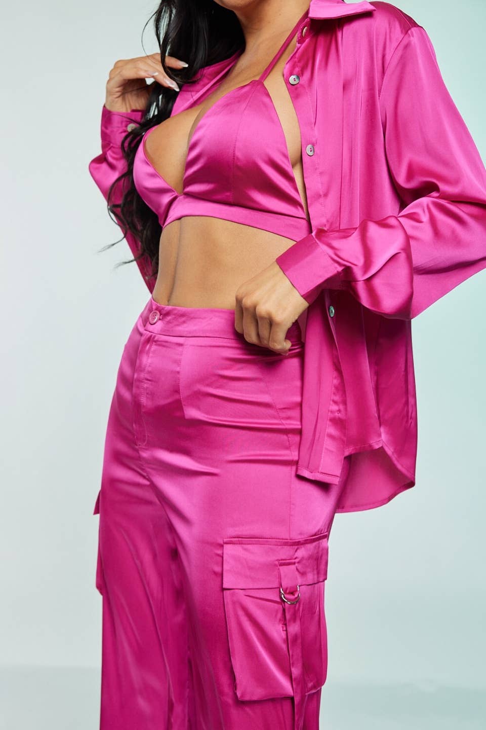 WFFS – wholesale Top & pants set (NOT Loungewear) – Women's – Satin Cargo Set 3 pieces9