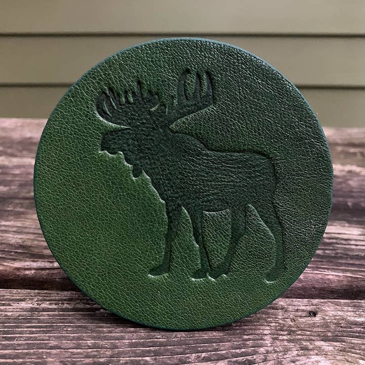 Leather Coaster - Moose for wholesale by Jimmyrockit