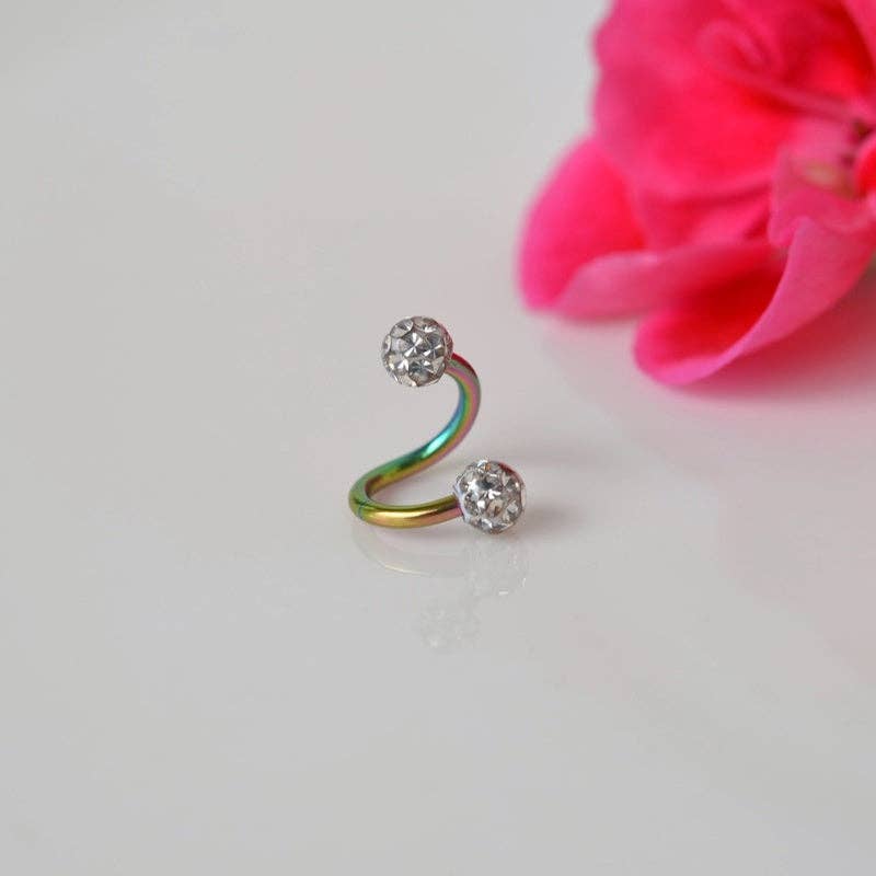 StockJWL - Vendita all'ingrosso Orecchini singoli - Piercing a Spirale Ritorto Piercing a Spirale Orecchini a Spirale in Acciaio Ondulato per Trago, Elica e Cartilagine Oro Argento Nero12