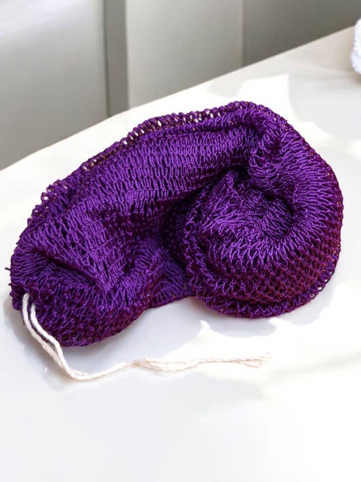 5 Pièces - Éponge filet africaine / Filet exfoliant africain / Éponge Sapo - Violet pour la vente par AfricanFabs