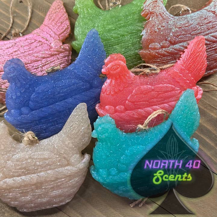 Hen on a Nest 3d Full-size freshie *CUSTOM* for wholesale by North 40 Scents LLC