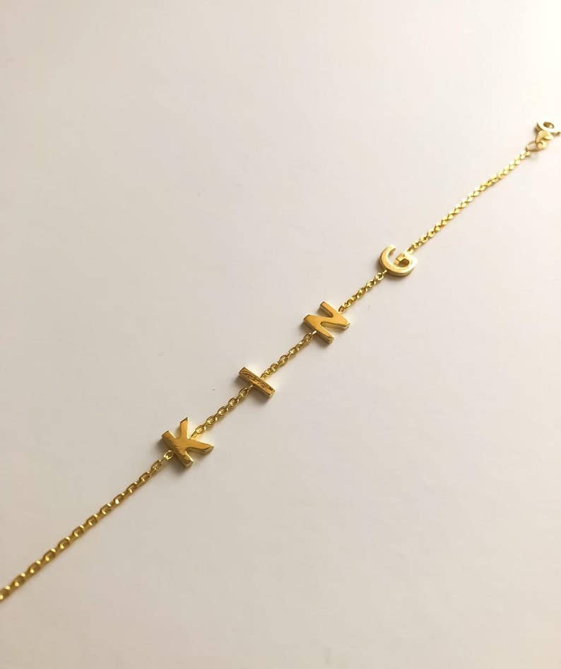 JoyPersonalized - Vendita all'ingrosso Braccialetto con ciondolo/pendente - Bracciale con lettere1