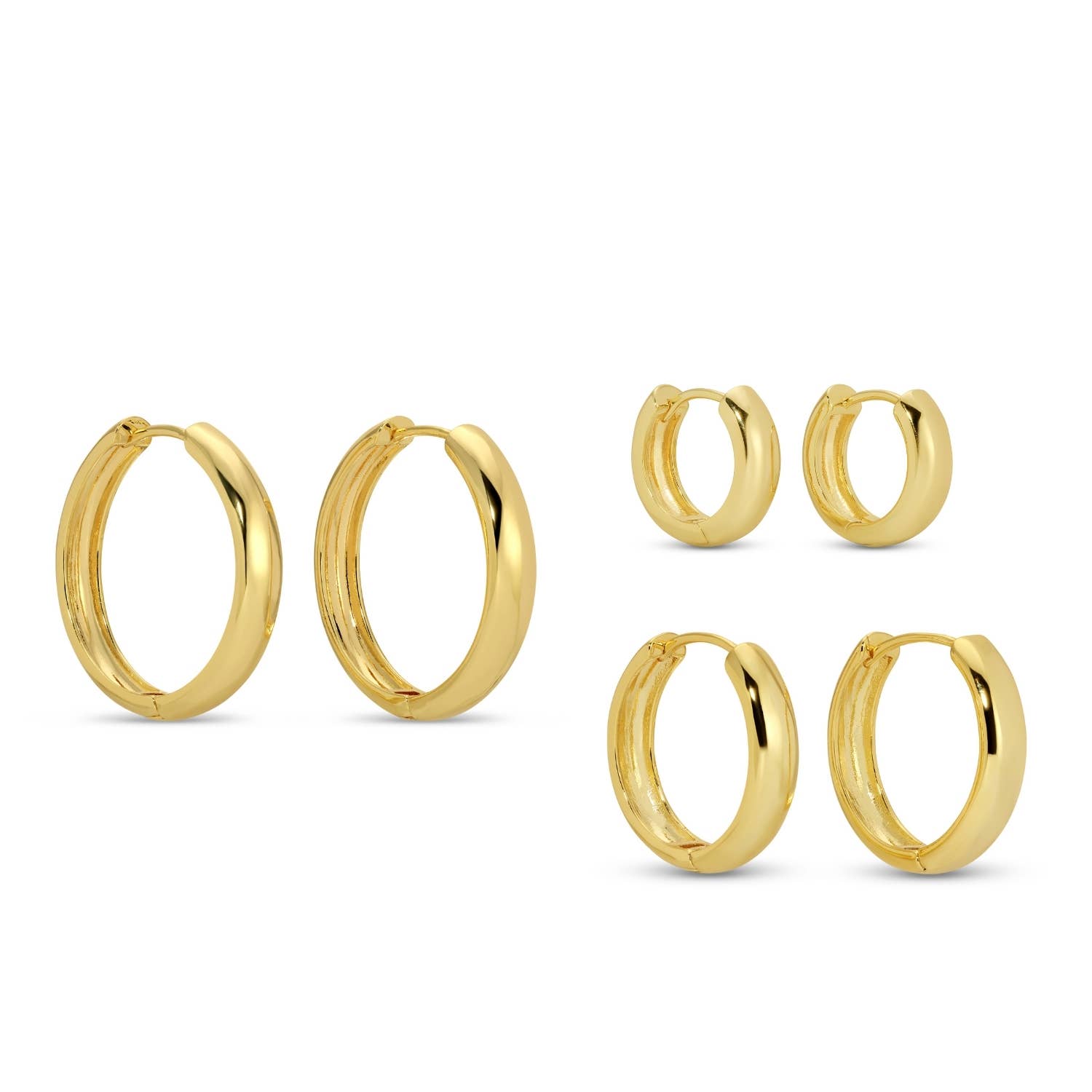 Splendid Iris - Wholesale Huggie Earrings - Combo 3, Small To Bold Huggies1