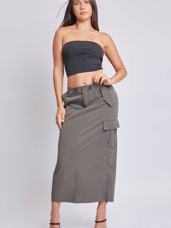 Midi Cargo Parachute Skirt-K1213N1 for wholesale by YMI