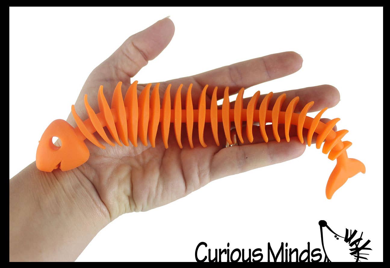 Curious Minds Toys - Vente Fidget/jouet anti-stress – enfant - 1 jouet à nouilles extensibles en forme d'os de poisson5