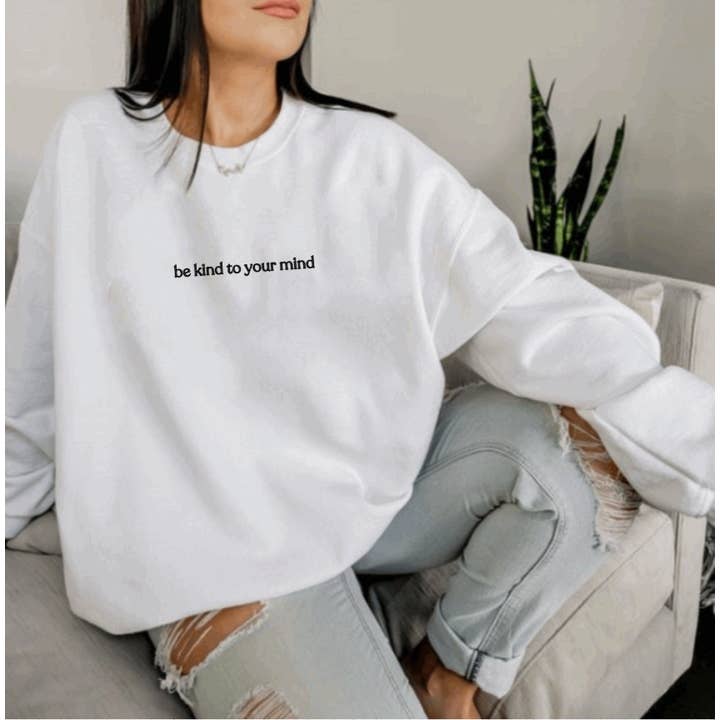 Sei nett zu deinem Geist Sweatshirt Manifest Motivations-Sweatshirt inspirierendes Sweatshirt Unternehmerhemd Positivitäts-Sweatshirt für den Großhandel von 37 West Co