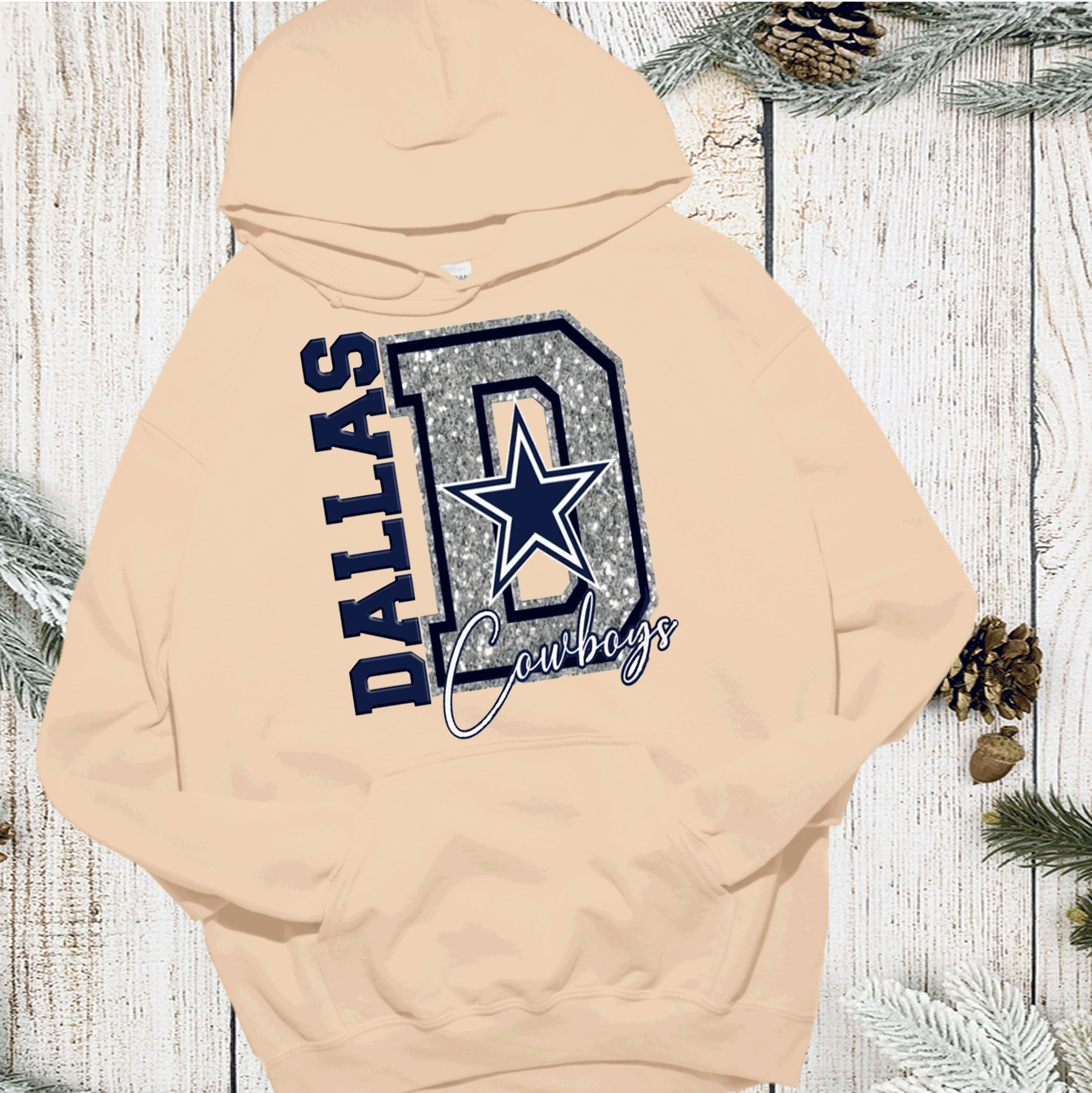 A Blessed Texas Mess Boutique - Wholesale T-Shirt (Graphic) - Women's - Cowboys Football Spirit Wear Faux Glitter America Team8