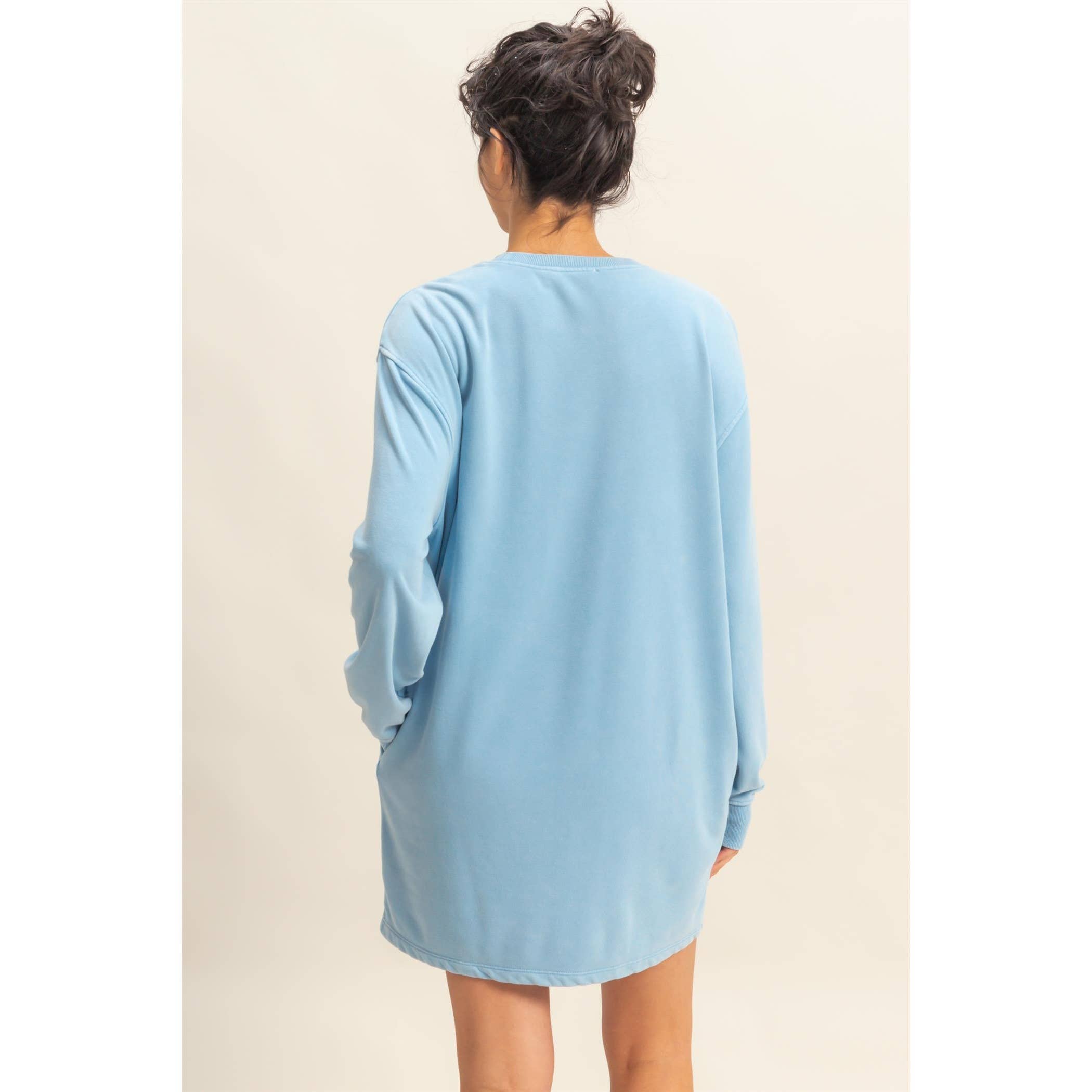 Double Zero - Wholesale Dress - Women's - Long Sleeve Oversized Mini Dress22