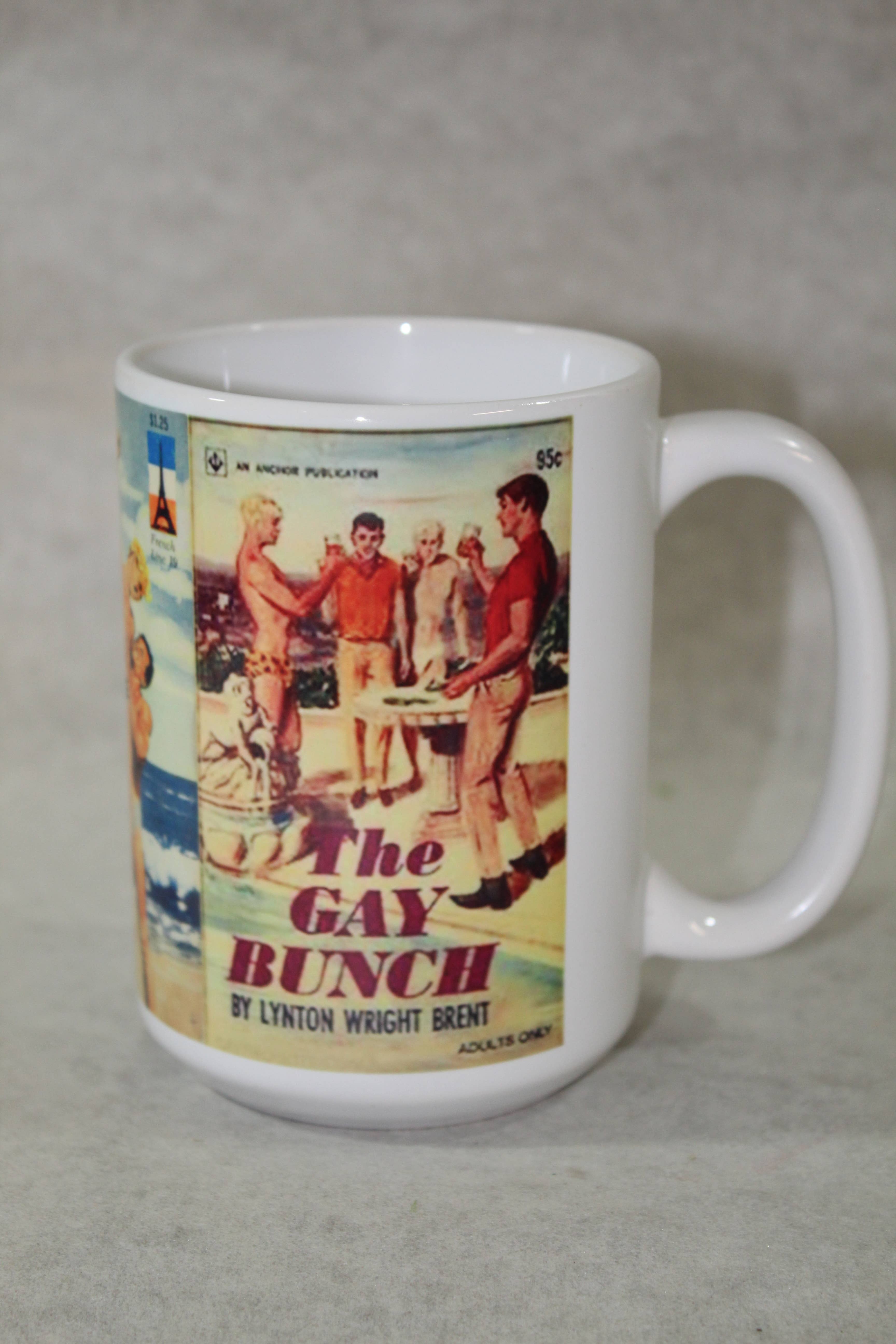 Raven Design - Wholesale Coffee Mug - Retro Gay Pulp Fiction //15oz Ceramic Coffee Mug3