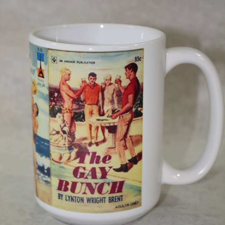 Raven Design - Wholesale Coffee Mug - Retro Gay Pulp Fiction //15oz Ceramic Coffee Mug3