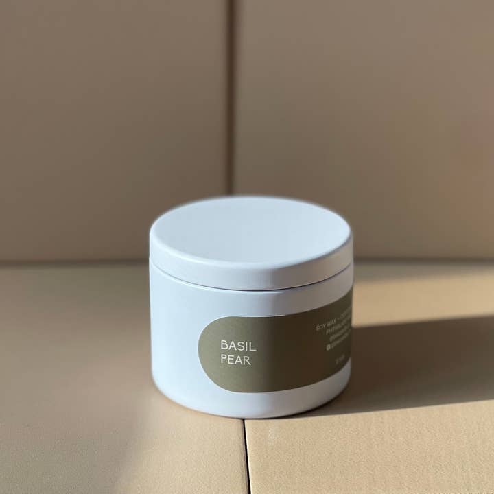 Glow Candle Co. - Wholesale Travel Candles - Basil Pear - HOME Tin Soy Candles2