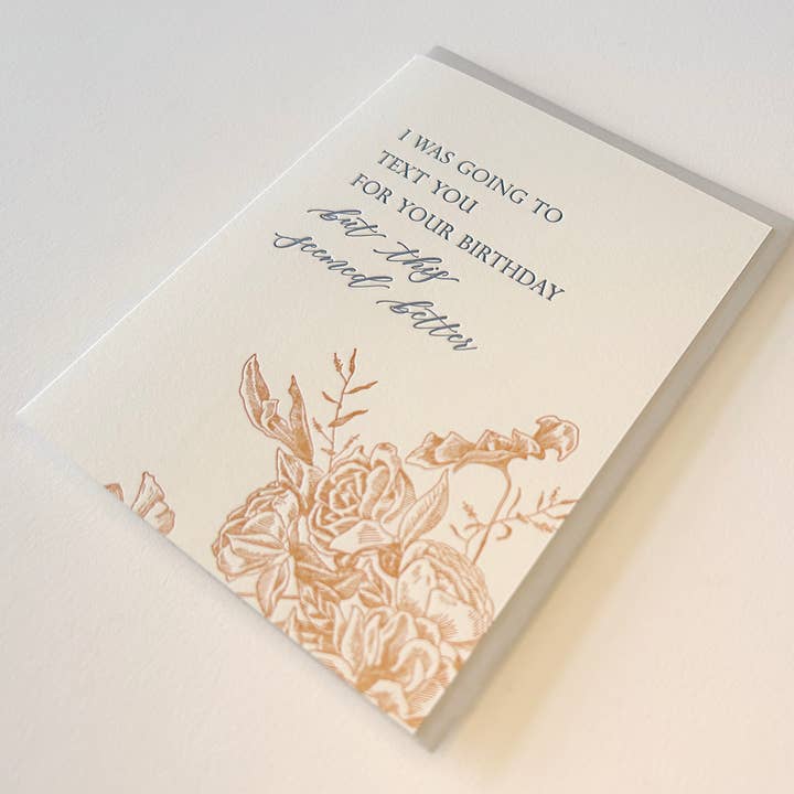 Rust Belt Love Paperie – Engroshandel Fødselsdagskort – Send dig en sms til din fødselsdag, men dette syntes bedre kort1