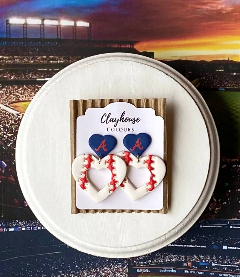 Clayhouse Colours - Wholesale Dangle Earrings - Braves Baseball Earrings  1