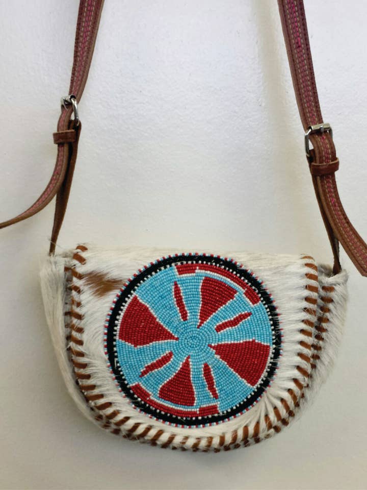 BOHEMIAN HAIRON LEATHER CONDUCTOR #FAND12B for wholesale by Ricki designs