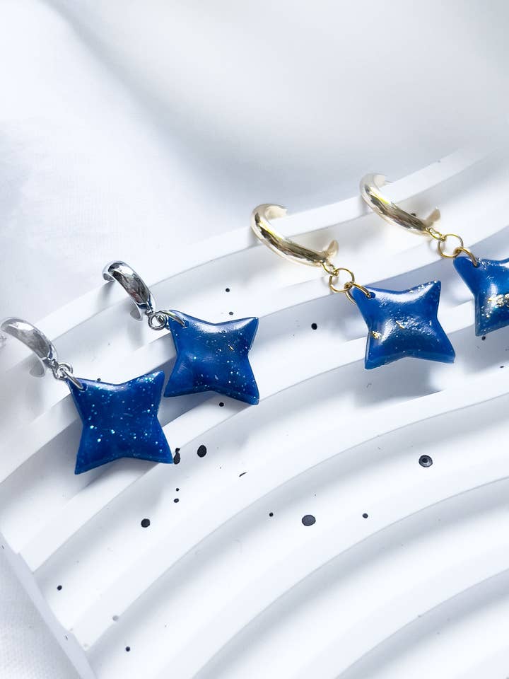 Col T ✦ Midnight Blue Marbled Star Huggies for wholesale by KLAEI DESIGN STUDIO