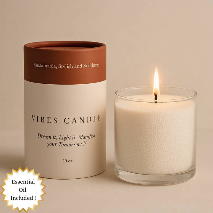Vibes Pearled Candle - Wholesale Jar/Filled Candle - Tropical Escape - 19 OZ Pearled Candle +  Essential Oil0