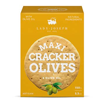Lady Joseph - Wholesale Crackers - Maxi Cracker with green olives & Olive Oil olive cracker