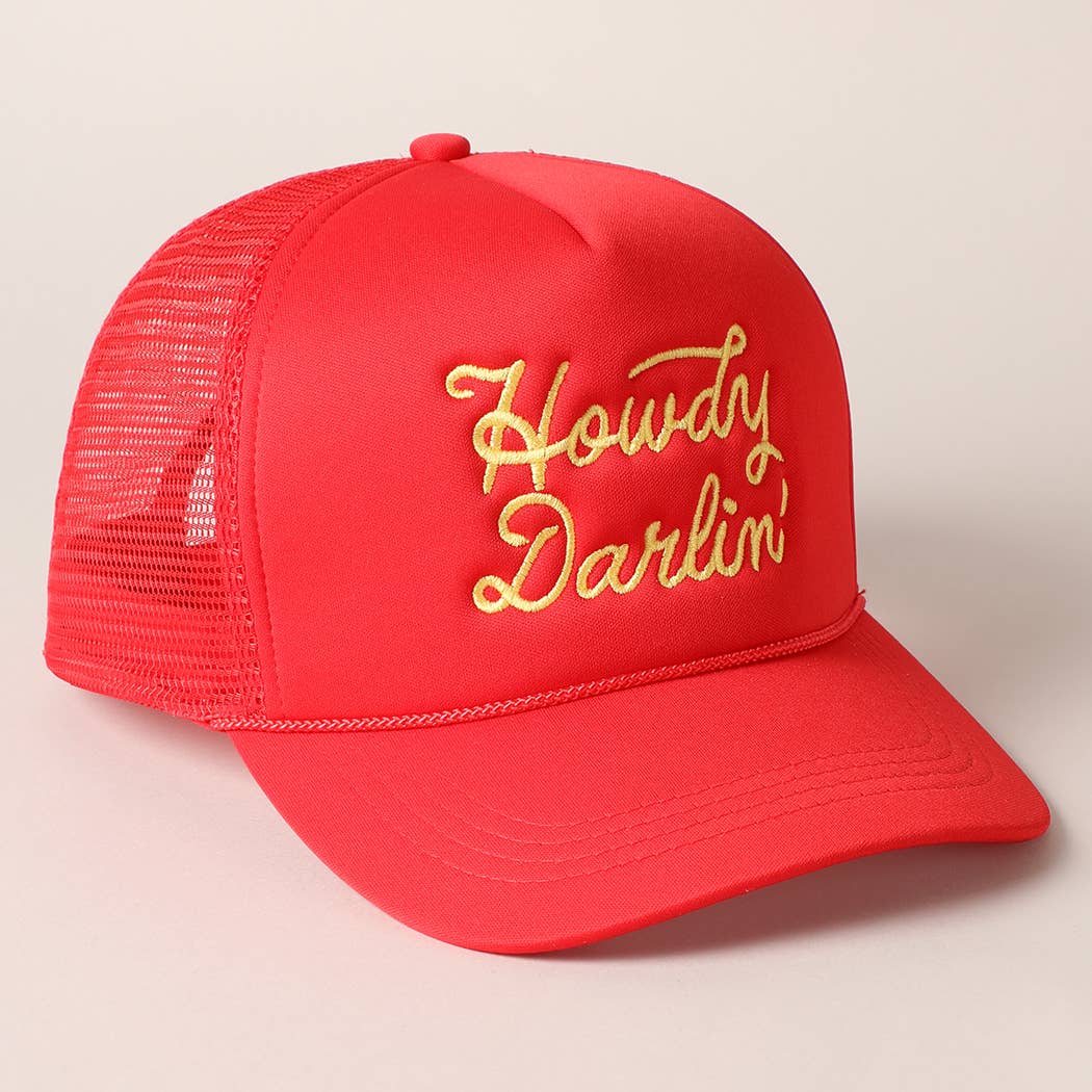 Fashion City - Wholesale Trucker Hat - Women's - Howdy Darlin' Embroidered Mesh Back Trucker Cap43