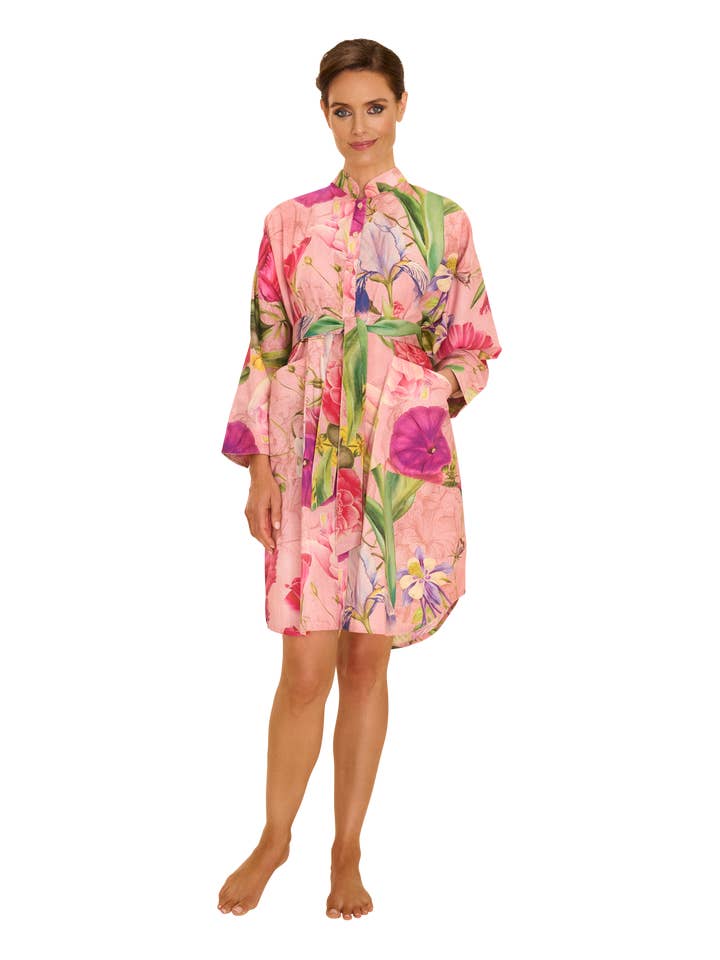 Pink Oversized Shirt Dress - Floral Study - Petal for wholesale on Faire