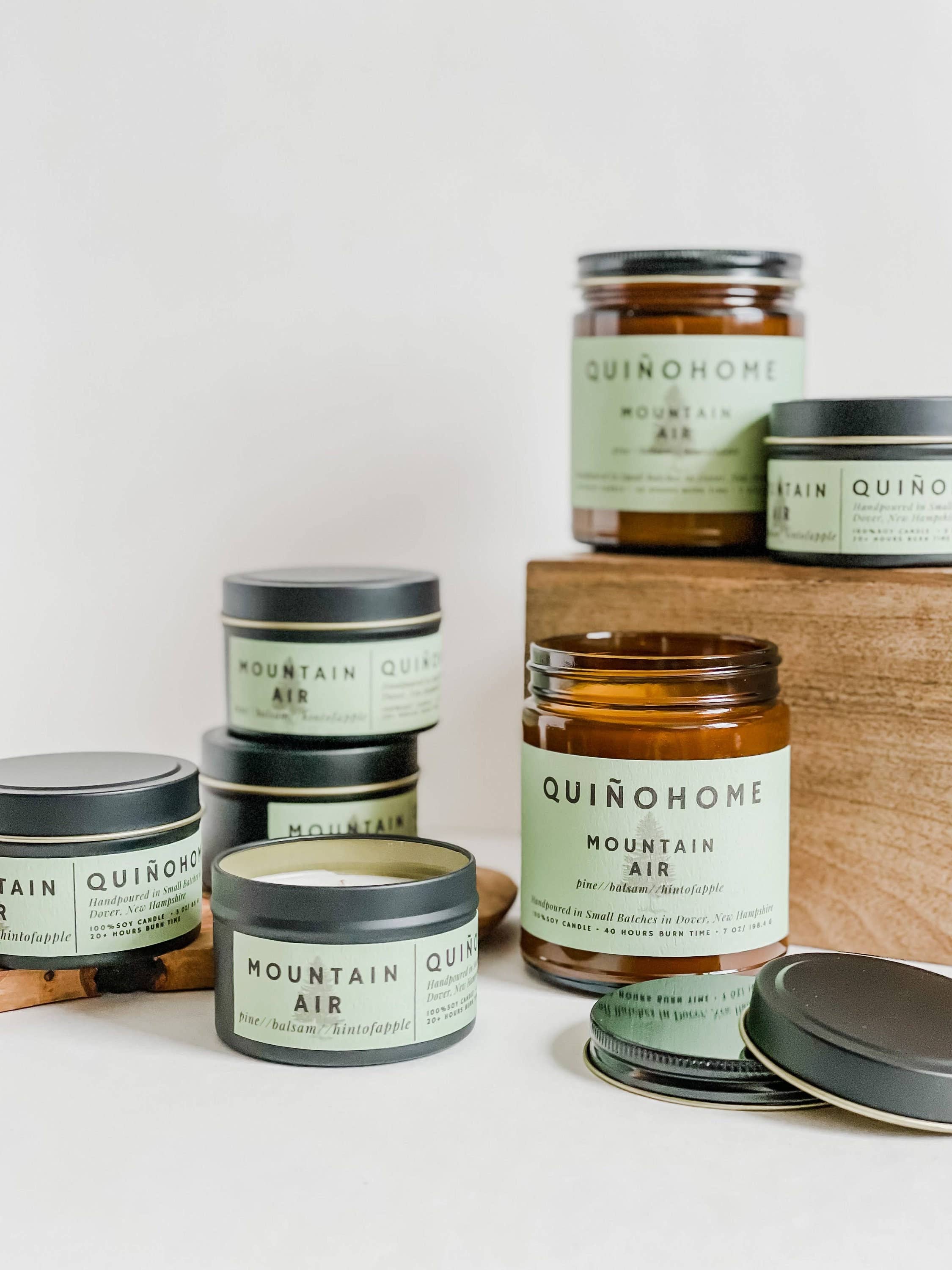 quiñohome - Wholesale Jar/Filled Candle - Mountain Air 7oz Soy Candle Jar// Fir, Pine, Hint Of Apple//4