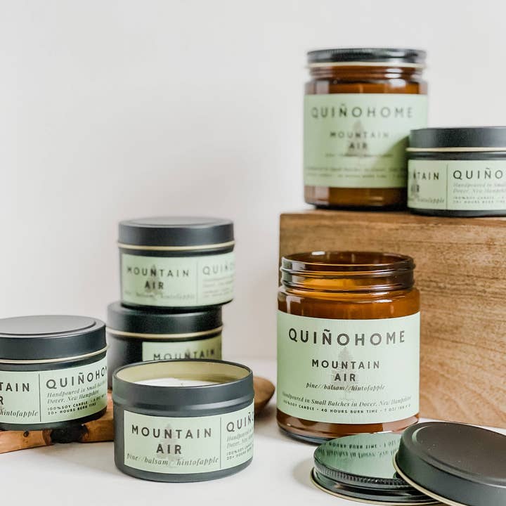 quiñohome - Wholesale Jar/Filled Candle - Mountain Air 7oz Soy Candle Jar// Fir, Pine, Hint Of Apple//4