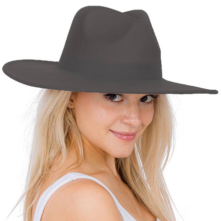 Cap Zone – Großhandel Fedora-Hut – Damen – Solider, schlichter Rancher-Hut mit breiter, flacher Krempe7