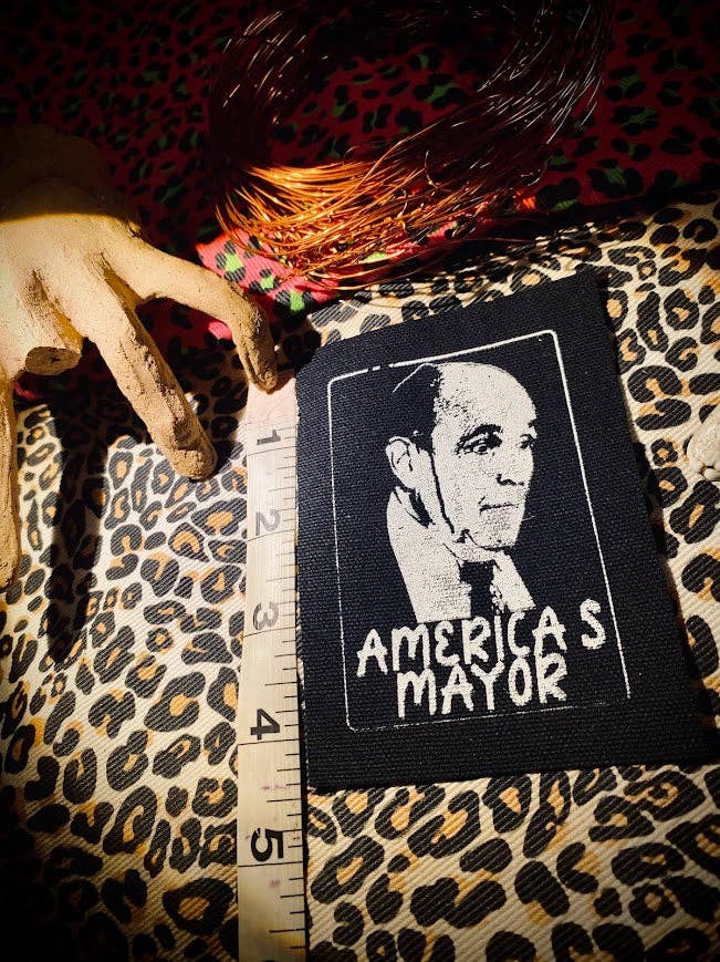 Three Raccoons - Wholesale Patch - melting Rudolph Giuliani "America's Mayor" patch.3