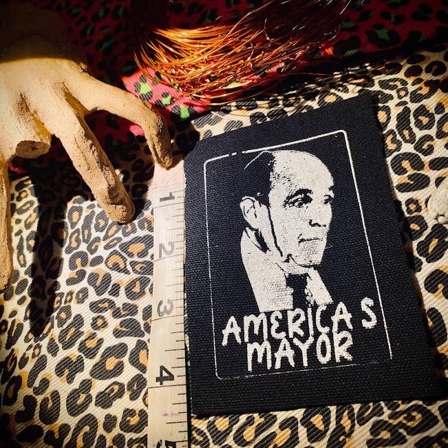 Three Raccoons - Wholesale Patch - melting Rudolph Giuliani "America's Mayor" patch.3