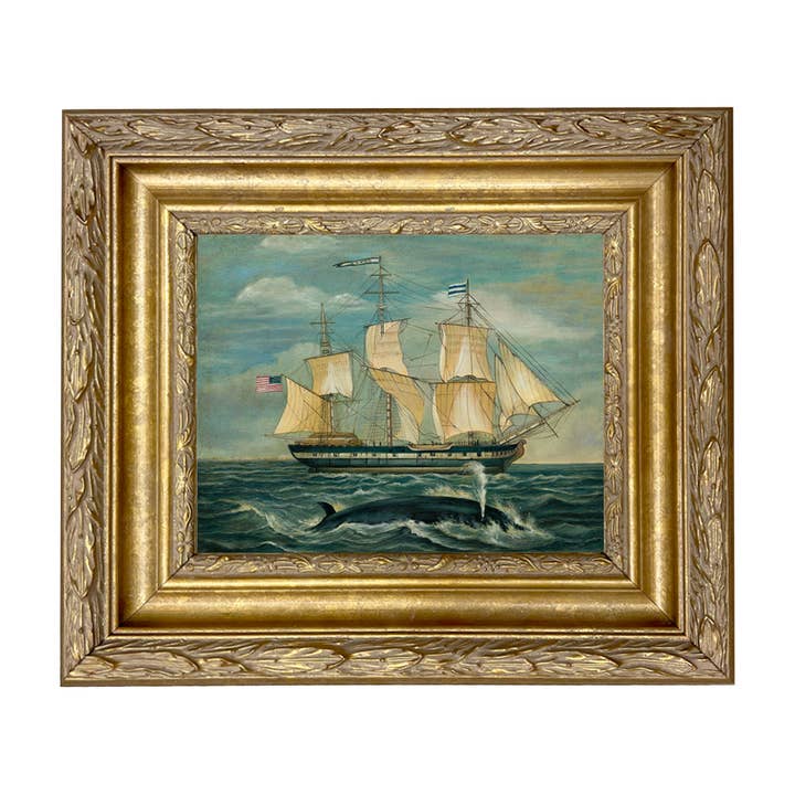 Madison Bay Co. - Historical Home Decor Reproductions - Wholesale Painting/drawing - American Whaling Ship with Sperm Whale Vintage Painting Print11