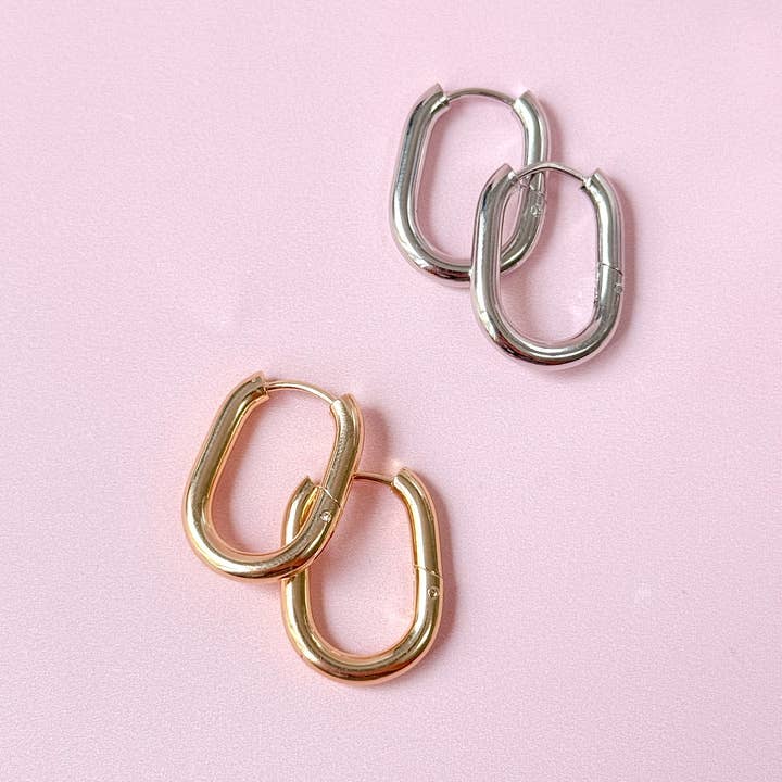 Golden Hour Designs – wholesale Hoop earrings – Squoval Hoops - Simple, Daily Wear, Staple Earrings10