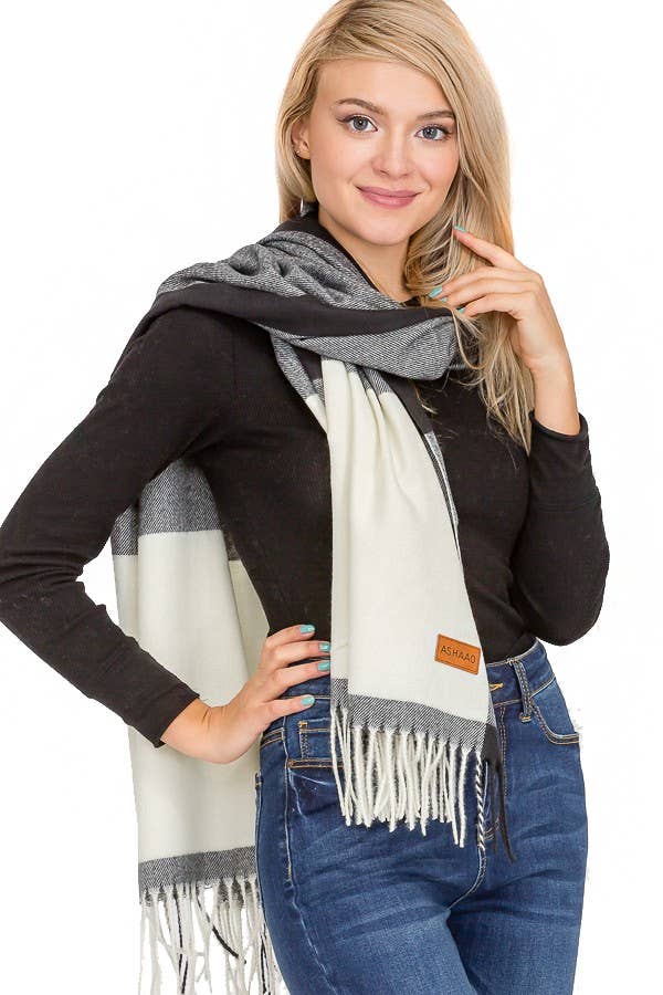 Cap Zone – wholesale Scarf – Women's – Classy Plaid Over Sized Virgin Wool Fuzzy Scarves3