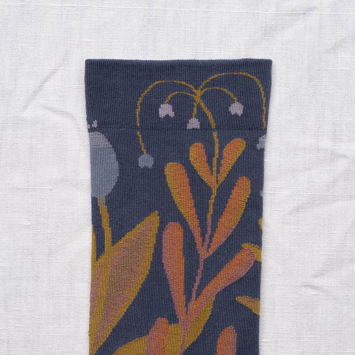 Bonne Maison - Wholesale Socks - Unisex - Denim Plant Sock1
