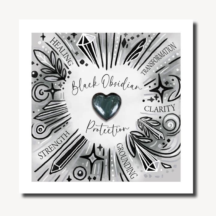Black Obsidian | Sybil Love | Wellbeing Card for wholesale by Marina B
