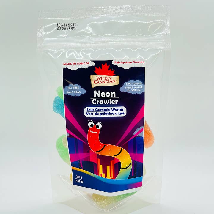 Wildly Canadian - Wholesale Gummy - Gummy Worms Sour Neon Nightcrawlers