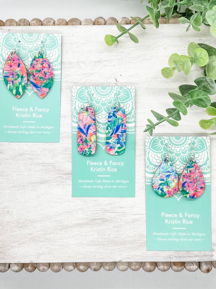 Mini handgjorda Resort tropikerna kork örhängen för wholesale av Fleece & Fancy