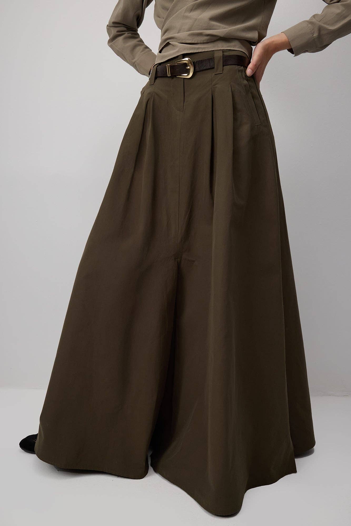 Cachi Gonna a trapezio a gamba larga con dettagli a pieghe - Misto cotone in vendita all'ingrosso su Faire0