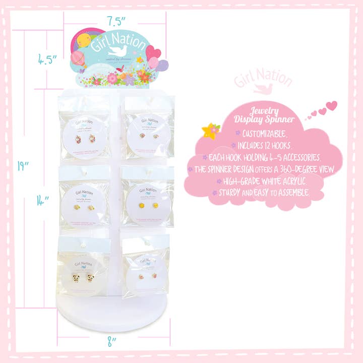 Girl Nation - Wholesale Earrings - Kids - Cutie Stud Earring Starter Kit