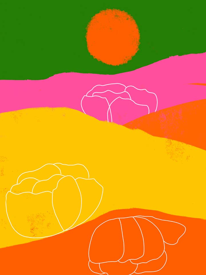 Horizon Poppy III Fine Art Print for wholesale by Robin Keys Design