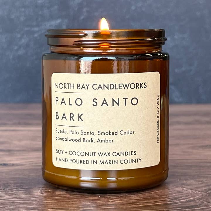 North Bay Candleworks - Wholesale Jar/Filled Candle - Palo Santo Bark (Standard Size, 8 oz)