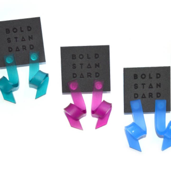 'Barrel Wave' Earrings - Mini Size - 3 Colors for wholesale by Bold Standard